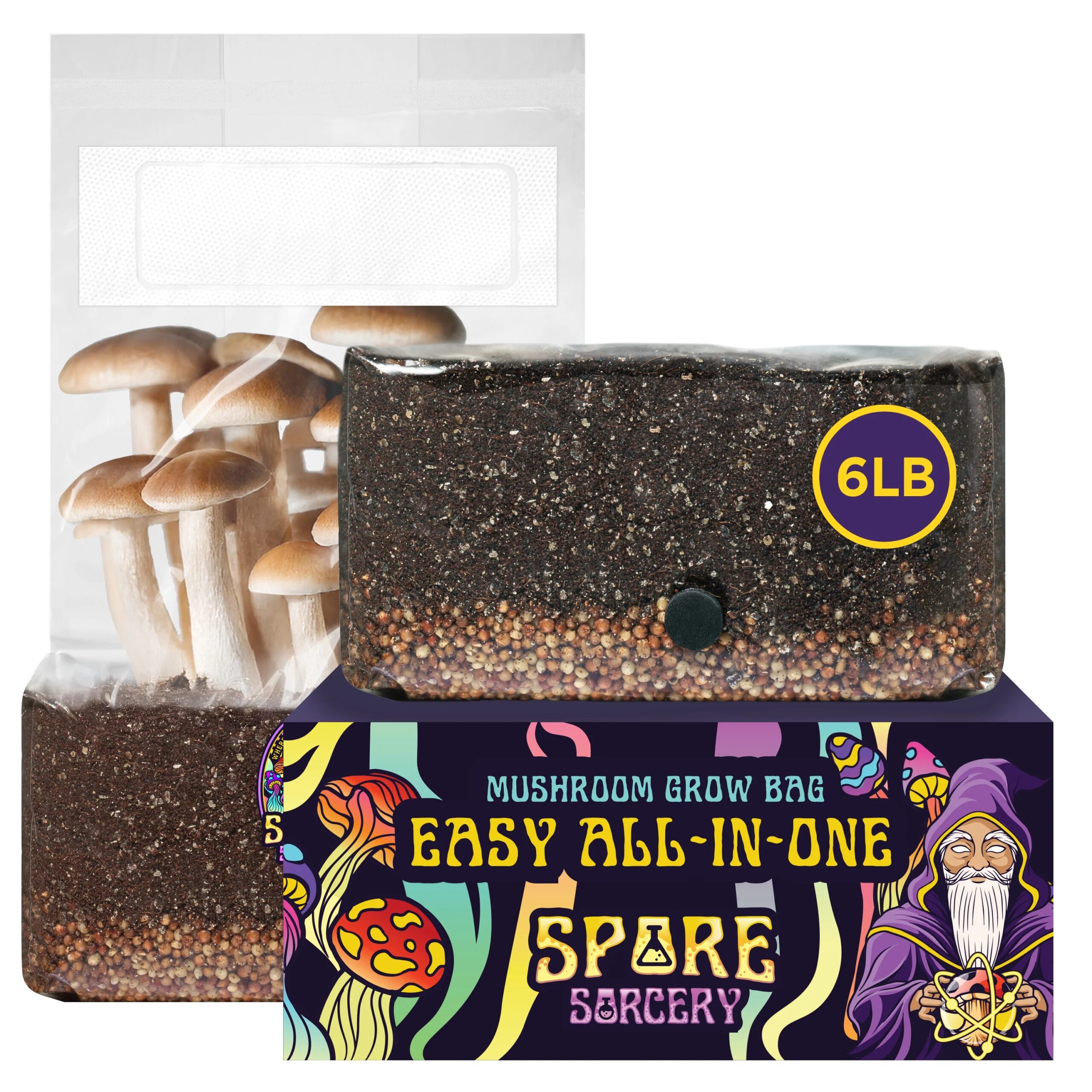 6lb All-In-One Mushroom Grow Kit In Bag (Spores Not Included)