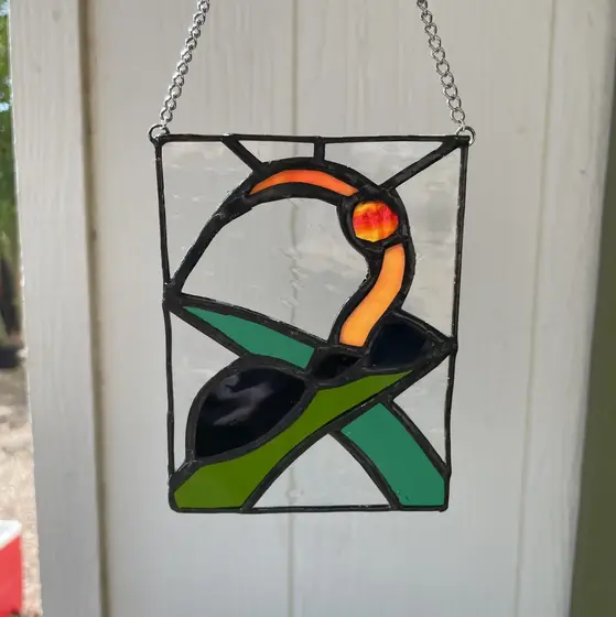 Ophiocordyceps Stained Glass Mini Sun Catcher