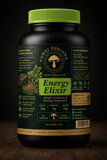 Fungi Fusions - Energy Elixir 60 Capsules by CB Shroomy