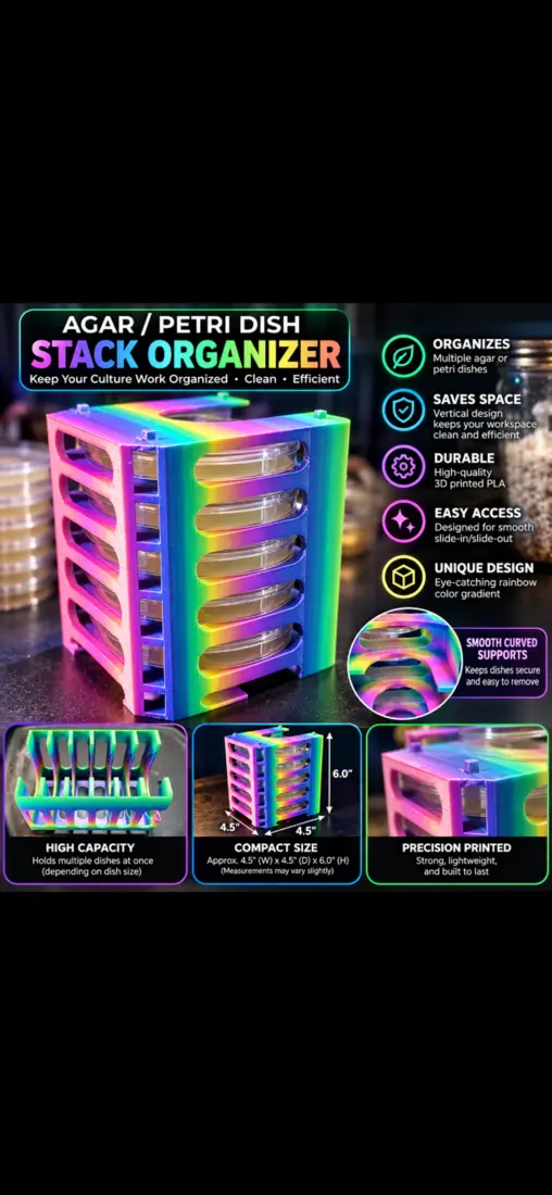 Agar dish stacks…”Staxx” 5 slots by TecheGenetics