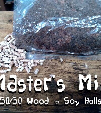 Master's Mix 4lbs, Culinary Mushroom Substrate, Hydrated and Sterilized Wood and Soy Bean Pellets For Mushrooms Like Lion's Mane